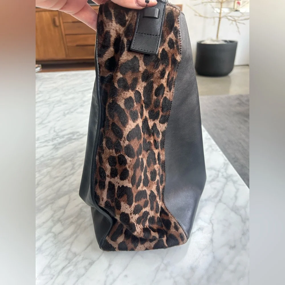 All Saints Black Leather Medium Hobo Tote - Picture 2 of 8
